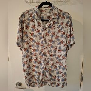 Coors Light Men's Novelty Print Resort-style Short-sleeve Shirt (Size S)